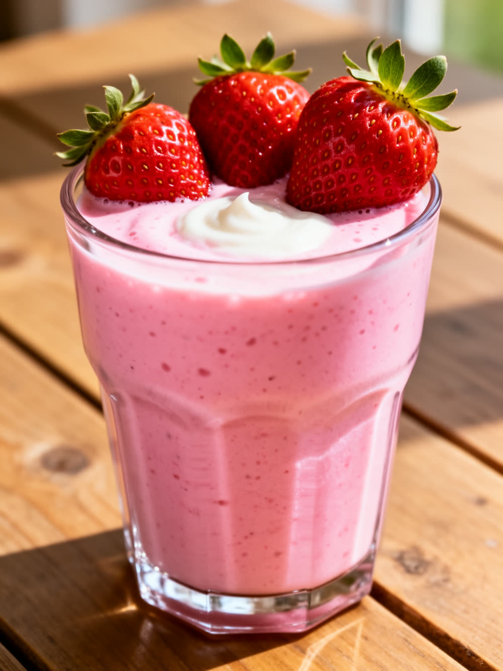 Vitamina de Morango com Iogurte